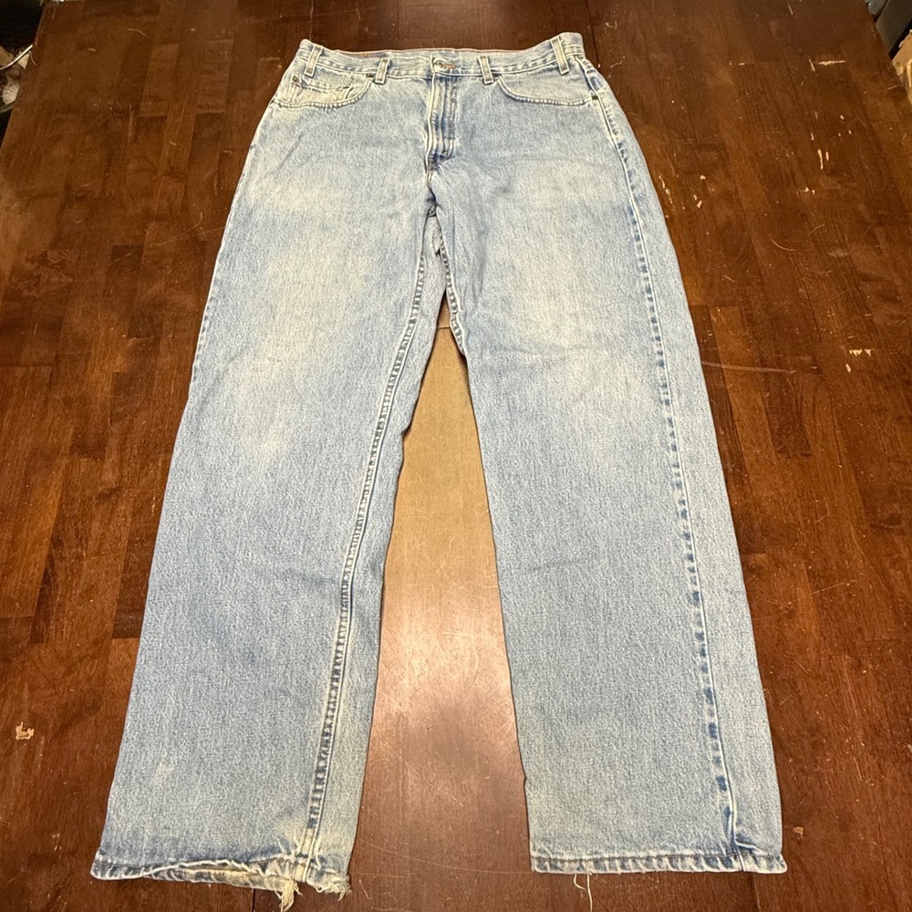Vintage Levi's 569 Loose Straight Fit Jeans Mens 36x32 Light Wash Made in USA